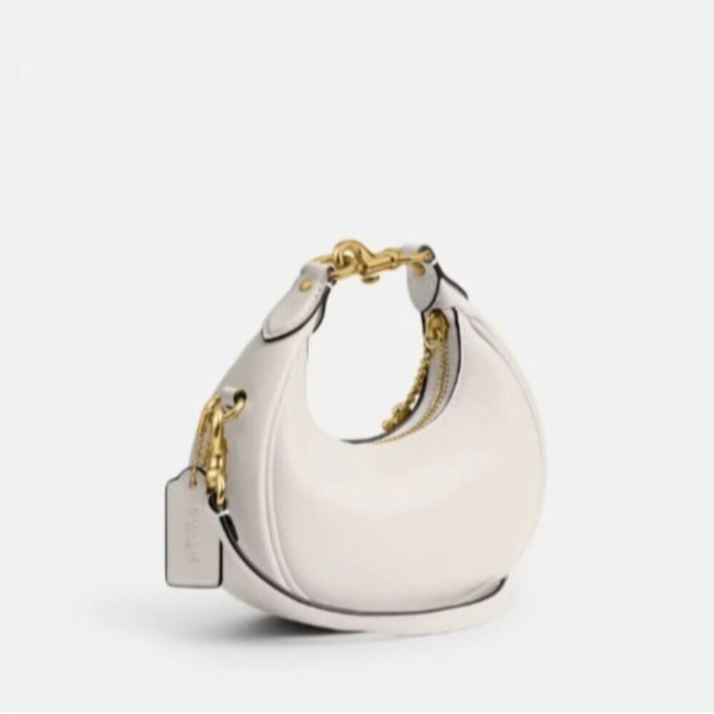 Coach Jonie Mini Crescent Bag Chalk Glovetanned Leather Crossbody Shoulder Purse - Picture 7 of 16